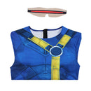Cosplay Costume Cyclops Jumpsuit Set Blue Men Halloween Carnival Party Outfits