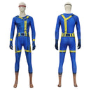Cosplay Costume Cyclops Jumpsuit Set Blue Men Halloween Carnival Party Outfits