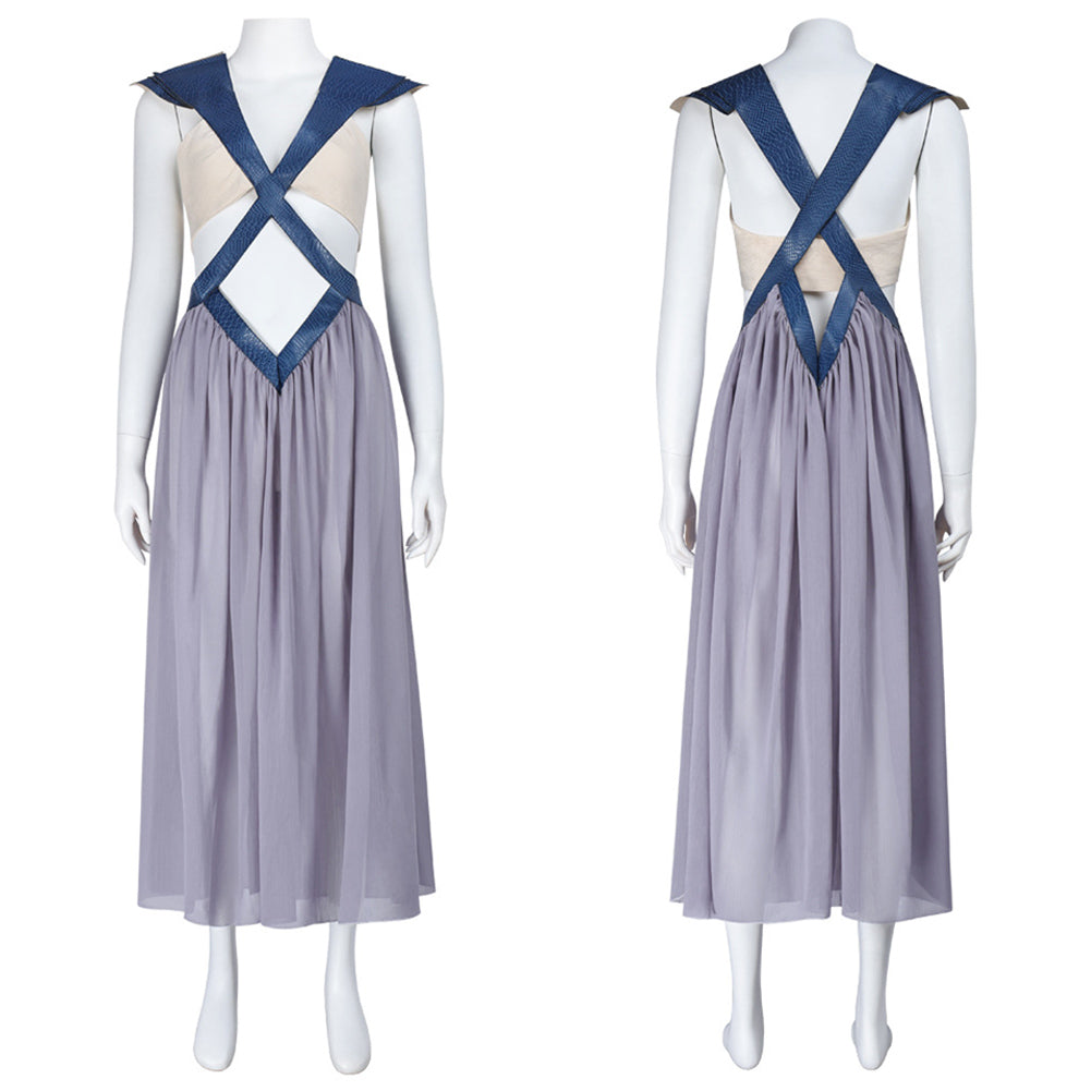 Cosplay Costume Daenerys Targaryen Khaleesi Dress Gray Women Halloween Carnival Party Outfits