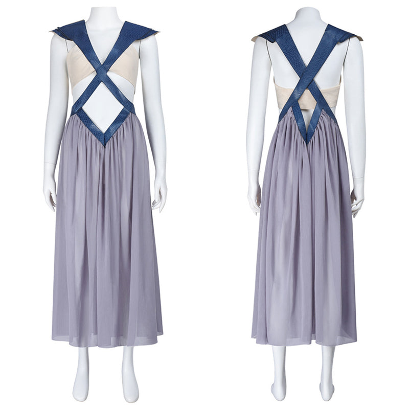 khaleesi blue dress costume Cosplay Daenerys Targaryen Gray Women Halloween Carnival Party Outfits Spring 2026 Girls Royal Blue Sequins Strapless which is exactly what Color:Red/Silver