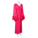 Cosplay Costume Deborah Vance Hacks Season 5 Vintage Long Sleeve Dress Pink Halloween Carnival Party Outfits
