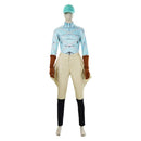 Cosplay Costume Diego Brando Steel Ball Run Top Pants Hat Set Blue Men Halloween Carnival Party Outfits