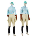 Cosplay Costume Diego Brando Steel Ball Run Top Pants Hat Set Blue Men Halloween Carnival Party Outfits