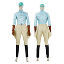 Cosplay Costume Diego Brando Steel Ball Run Top Pants Hat Set Blue Men Halloween Carnival Party Outfits