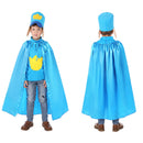 Cosplay Costume Dog Man Cloak Hat Shirt Set Blue Kids Children Halloween Carnival Party Outfits