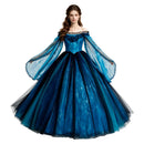 Cosplay Costume Elizabeth Lavenza Frankenstein (2025) Renaissance Gown Dress Blue Women Halloween Carnival Party Outfits
