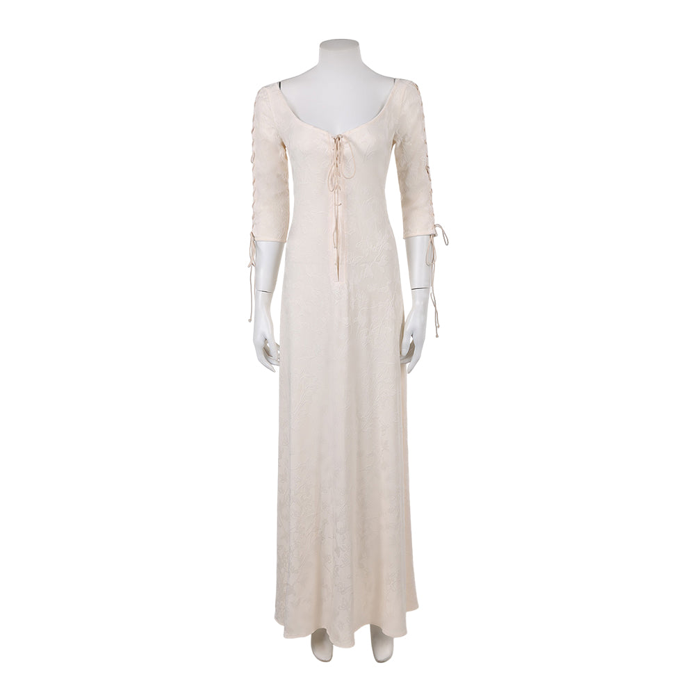 elizabeth swann white dress Cosplay Costume Pirate Inner Renaissance Women Halloween Carnival Party Outfits Baby girl Christmas dress mepilex Size:Medium (100cm) / Sleeve (86cm)