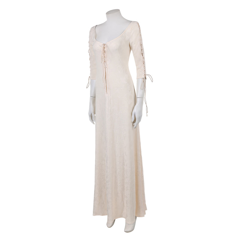 Cosplay Costume Elizabeth Swann Pirate Inner Dress Renaissance White Women Halloween Carnival Party Outfits