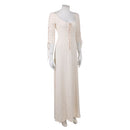 Cosplay Costume Elizabeth Swann Pirate Inner Dress White Halloween Carnival Party Outfits