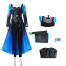 Cosplay Costume Evie Wicked Wonderland Jumpsuit Cape Set Blue Women Halloween Carnival Party Outfits