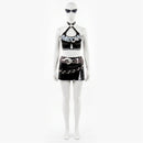 Cosplay Costume Felicia Sexy Top Skirt Black Women Halloween Carnival Party Outfits