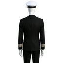 Cosplay Costume Frank Catch Me If You Can (2002) Captain Uniform Black Men Halloween Carnival Party Outfits
