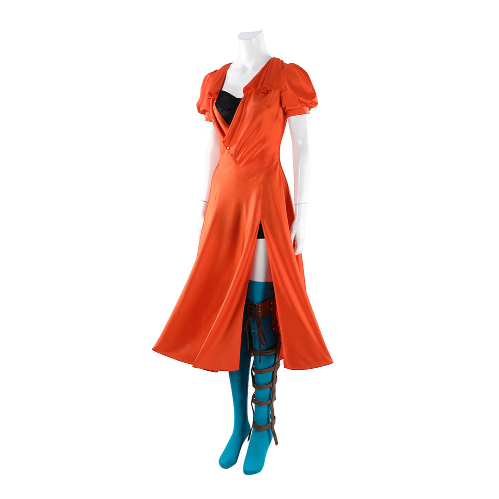 Cosplay Costume Frankenstein's Bride The Bride! (2026) Fullset Dress Orange  Women Halloween Carnival Party Outfits