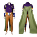 Cosplay Costume Gyro Zeppeli Steel Ball Run Top Pants Cloak Set Leather Purple Men Halloween Carnival Party Outfits
