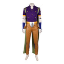 Cosplay Costume Gyro Zeppeli Steel Ball Run Top Pants Cloak Set Leather Purple Men Halloween Carnival Party Outfits