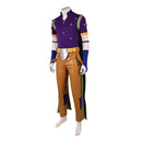 Cosplay Costume Gyro Zeppeli Steel Ball Run Top Pants Cloak Set Leather Purple Men Halloween Carnival Party Outfits