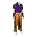 Cosplay Costume Gyro Zeppeli Steel Ball Run Top Pants Cloak Set Leather Purple Men Halloween Carnival Party Outfits