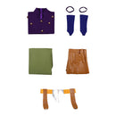 Cosplay Costume Gyro Zeppeli Steel Ball Run Top Pants Cloak Set Leather Purple Men Halloween Carnival Party Outfits