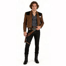 Cosplay Costume Han Solo Jacket Pants Set Brown Men Halloween Carnival Party Outfits