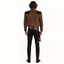 Cosplay Costume Han Solo Jacket Pants Set Brown Men Halloween Carnival Party Outfits
