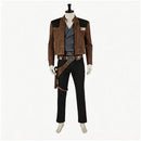 Cosplay Costume Han Solo Jacket Pants Set Brown Men Halloween Carnival Party Outfits