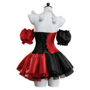 Cosplay Costume Harley Quinn Puff Dress Clown Red Women Halloween Carnival Party Outfits