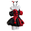 Cosplay Costume Harley Quinn Puff Dress Clown Red Women Halloween Carnival Party Outfits
