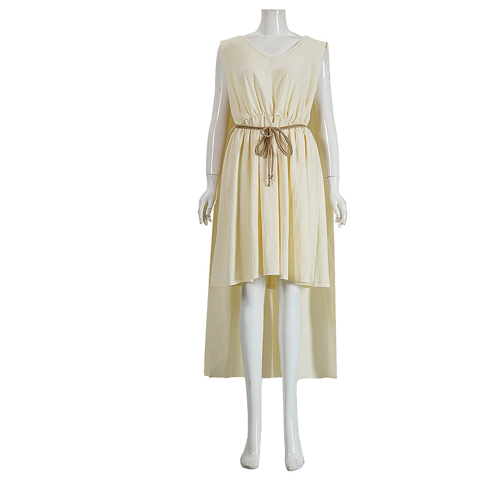 Cosplay Costume Helen The Odyssey (2026) Dress Beige Women Halloween Carnival Party Outfits
