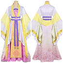 Cosplay Costume Huang Linglin Though I Am an Inept Villainess Gown Yellow Women Halloween Carnival Party Outfits