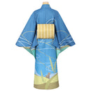 Cosplay Costume Inako Momokawa Sparks of Tomorrow Kimono Blue Women Halloween Carnival Party Outfits