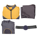 Cosplay Costume Jean Coat Top Pants Set Yellow Women Halloween Carnival Party Outfits