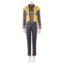 Cosplay Costume Jean Coat Top Pants Set Yellow Women Halloween Carnival Party Outfits