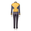 Cosplay Costume Jean Coat Top Pants Set Yellow Women Halloween Carnival Party Outfits