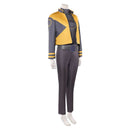 Cosplay Costume Jean Coat Top Pants Set Yellow Women Halloween Carnival Party Outfits
