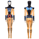 Cosplay Costume Jean Jumpsuit Headwear Set Printed Orange Women Halloween Carnival Party Outfits