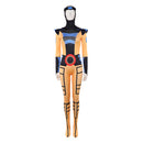Cosplay Costume Jean Jumpsuit Headwear Set Printed Orange Women Halloween Carnival Party Outfits