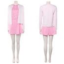 Cosplay Costume Jenny The Rocky Horror Picture Show Coat Dress Set Pink Women Halloween Carnival Party Outfits