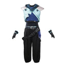 Cosplay Costume Jett Valorant Fullset Budget Friendly Blue Women Halloween Carnival Party Outfits