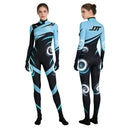 Cosplay Costume Jett Valorant Printed Jumpsuit Blue Women Halloween Carnival Party Outfits