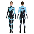 Cosplay Costume Jett Valorant Printed Jumpsuit Blue Women Halloween Carnival Party Outfits