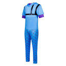 Cosplay Costume Johnny Joestar Steel Ball Run Top Pants Set Blue Men Halloween Carnival Party Outfits