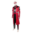 Cosplay Costume Kenshi Takahashi Mortal Kombat 1 Leather Suit Red Men Halloween Carnival Party Outfits