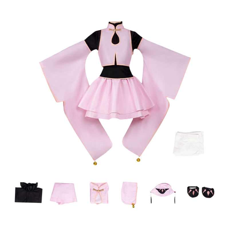 Cosplay Costume Kinomoto Sakura Cardcaptor Sakura Kimino Dress Pink Women Halloween Carnival Party Outfits