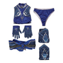 Cosplay Costume Kitana Mortal Kombat 1 Invasion Skin Deadly Alliance Fullset Sexy Blue Women Halloween Carnival Party Outfits
