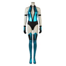 Cosplay Costume Kitana Mortal Kombat X Fullset Sexy Jumpsuit Blue Women Halloween Carnival Party Outfits