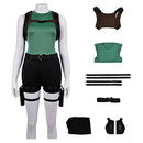 Cosplay Costume Lara Croft Tomb Raider Top Pants Fullset Green Women Halloween Carnival Party Outfit