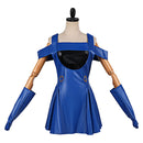Cosplay Costume Lisa Lisa Dress Scarf Set Blue Women Halloween Carnival Party Outfits