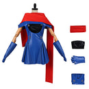 Cosplay Costume Lisa Lisa Dress Scarf Set Blue Women Halloween Carnival Party Outfits