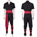 Cosplay Costume Liu Kang Mortal Kombat 2 Kung Fu Tunic Black Men Halloween Carnival Party Outfits