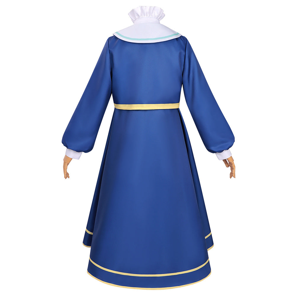 strapless open back dress Cosplay Costume Louis Roco Kingdom: World Robe Set Blue Women Halloween  Carnival Party Outfits